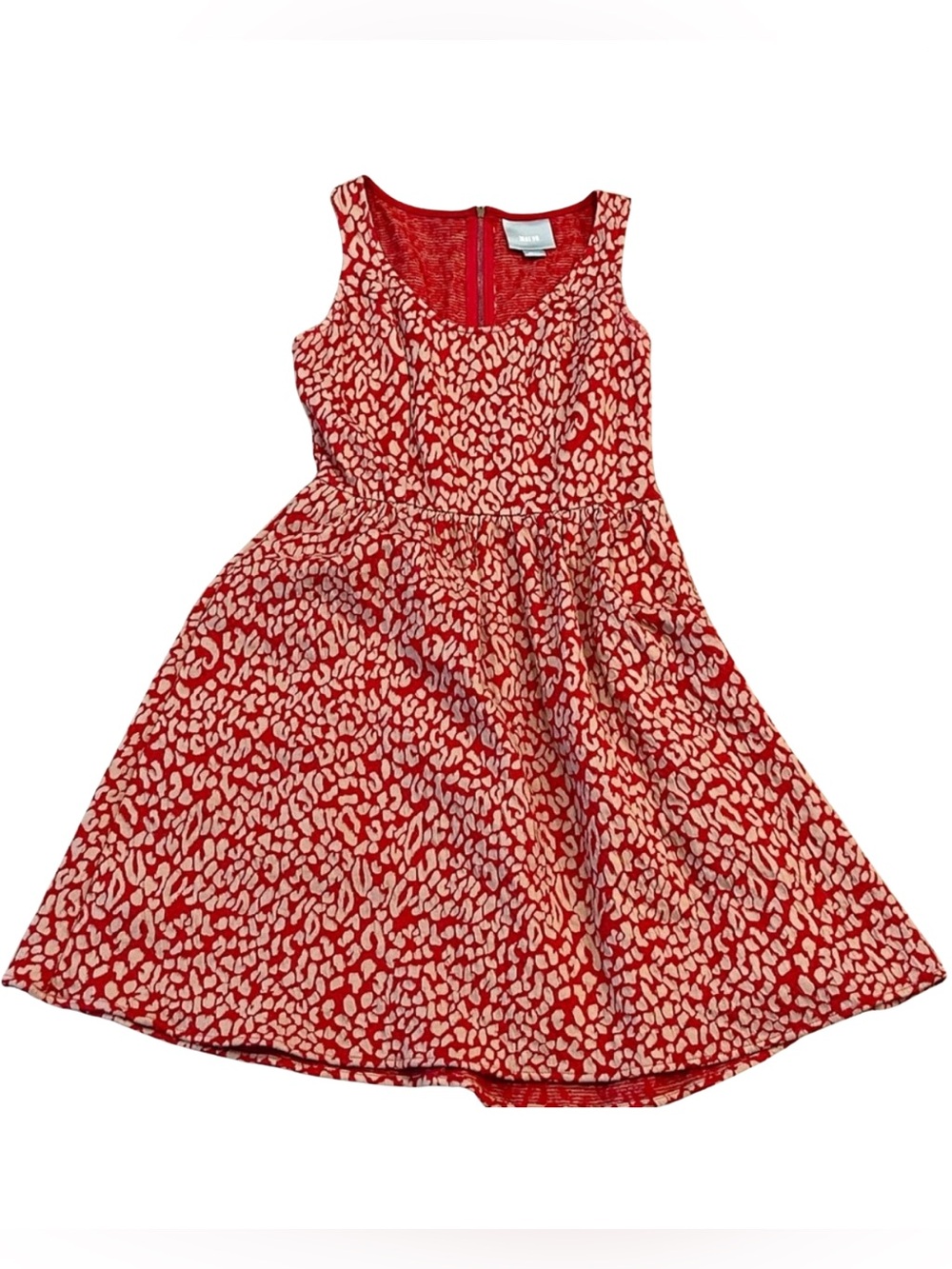 Maeve by Anthropologie Red Animal Print Sleeveless Dress